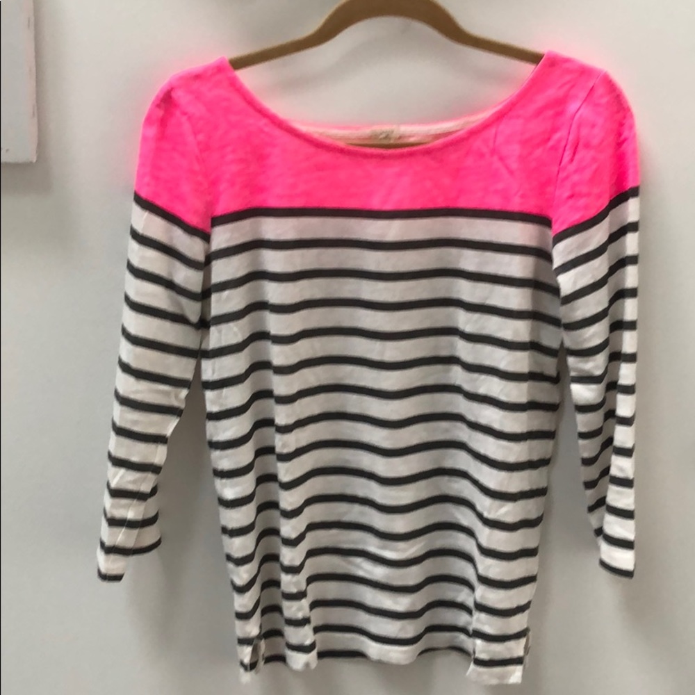 J Crew (factory) 3/4 neon tee